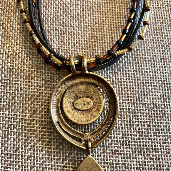 Chico’s Antique Gold Tone 11” Necklace 6-Strand - Picture 3 of 4